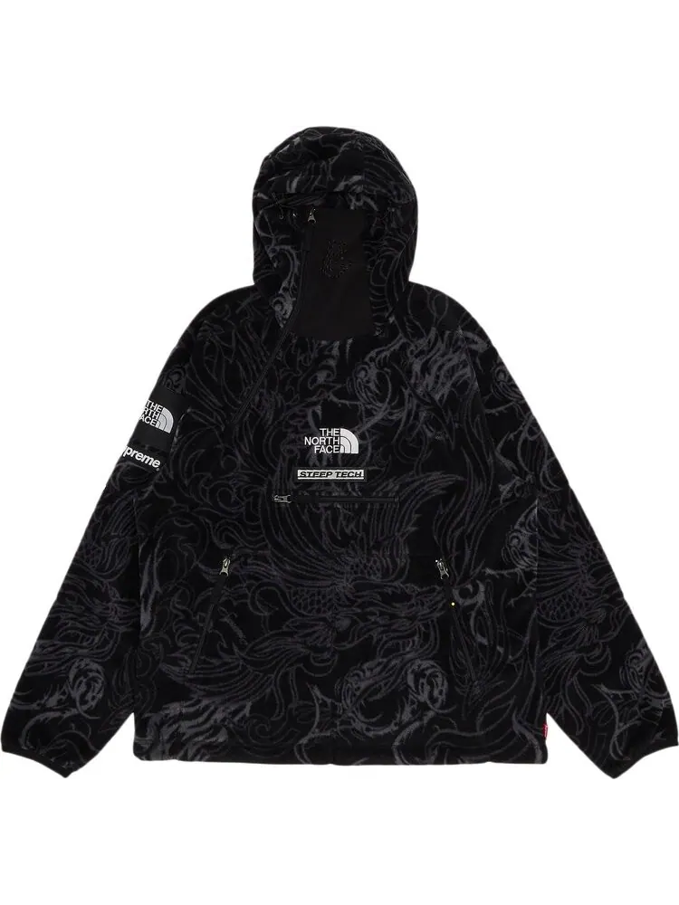 Пуловер Supreme x The North Face Steep Tech Fleece Pullover 'Black Dragon' — изображение 1 из 3, черный