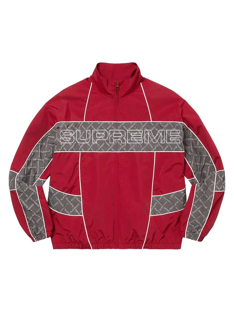 Куртка Supreme Jacquard Panel Track Jacket 'Red' — изображение 1 из 2, красный