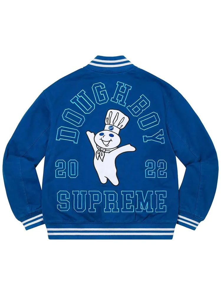 Куртка Supreme x Mitchell & Ness Doughboy Twill Varsity Jacket 'Blue' — изображение 2 из 2, синий