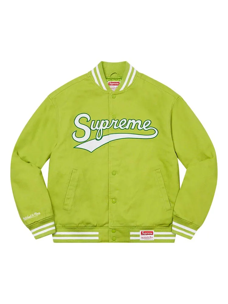 Куртка Supreme x Mitchell & Ness Doughboy Twill Varsity Jacket 'Green' — изображение 1 из 2, зеленый