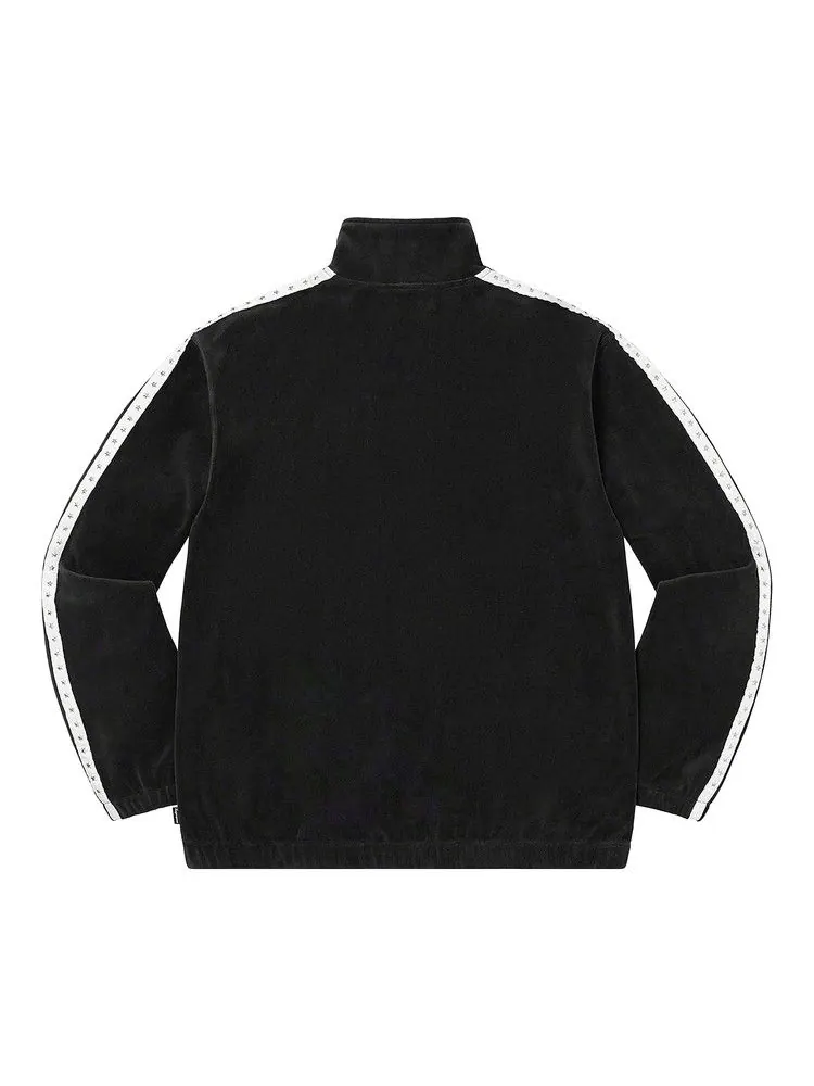 Спортивная куртка Supreme Studded Velour Track Jacket 'Black' — изображение 2 из 2, черный