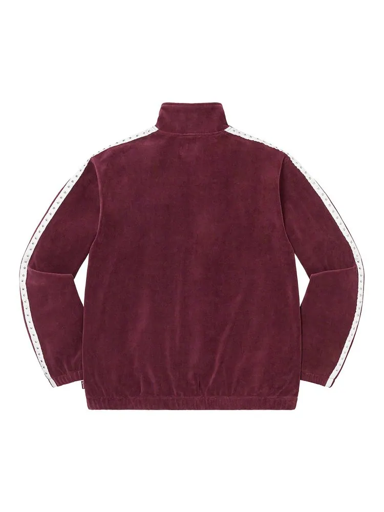Куртка Supreme Studded Velour Track Jacket 'Burgundy' — изображение 2 из 2, бордовый