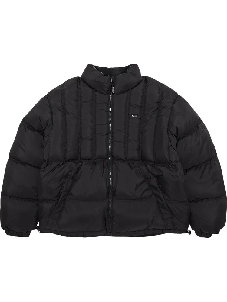 Пуховик Supreme Flannel Reversible Puffer Jacket 'Black' — изображение 1 из 4, черный