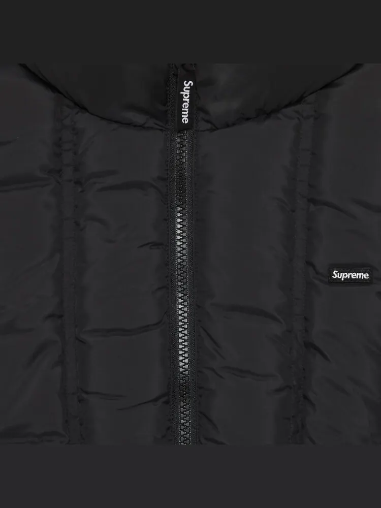 Пуховик Supreme Flannel Reversible Puffer Jacket 'Black' — изображение 4 из 4, черный