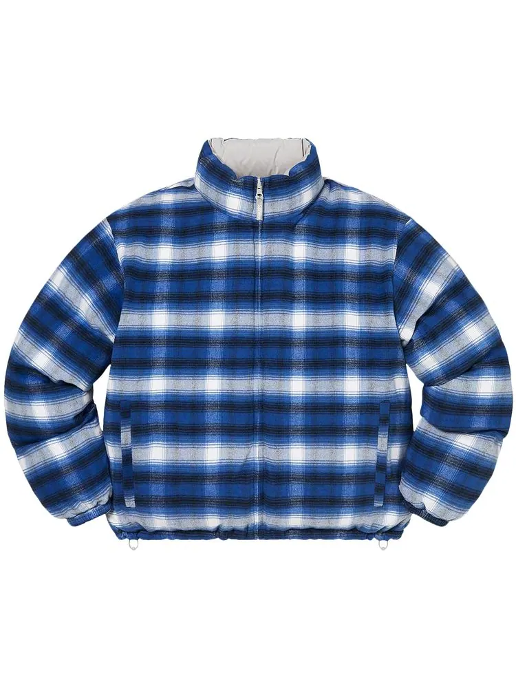 Куртка Supreme Flannel Reversible Puffer Jacket 'Grey' — изображение 1 из 3, серый