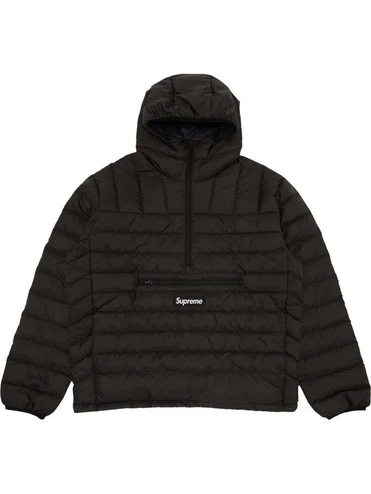Пуловер Supreme Micro Down Half Zip Hooded Pullover 'Black' — изображение 1 из 3, черный