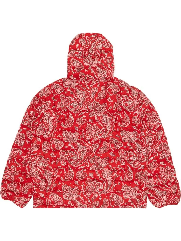 Пуловер Supreme Micro Down Half Zip Hooded Pullover 'Red Paisley' — изображение 2 из 3, красный