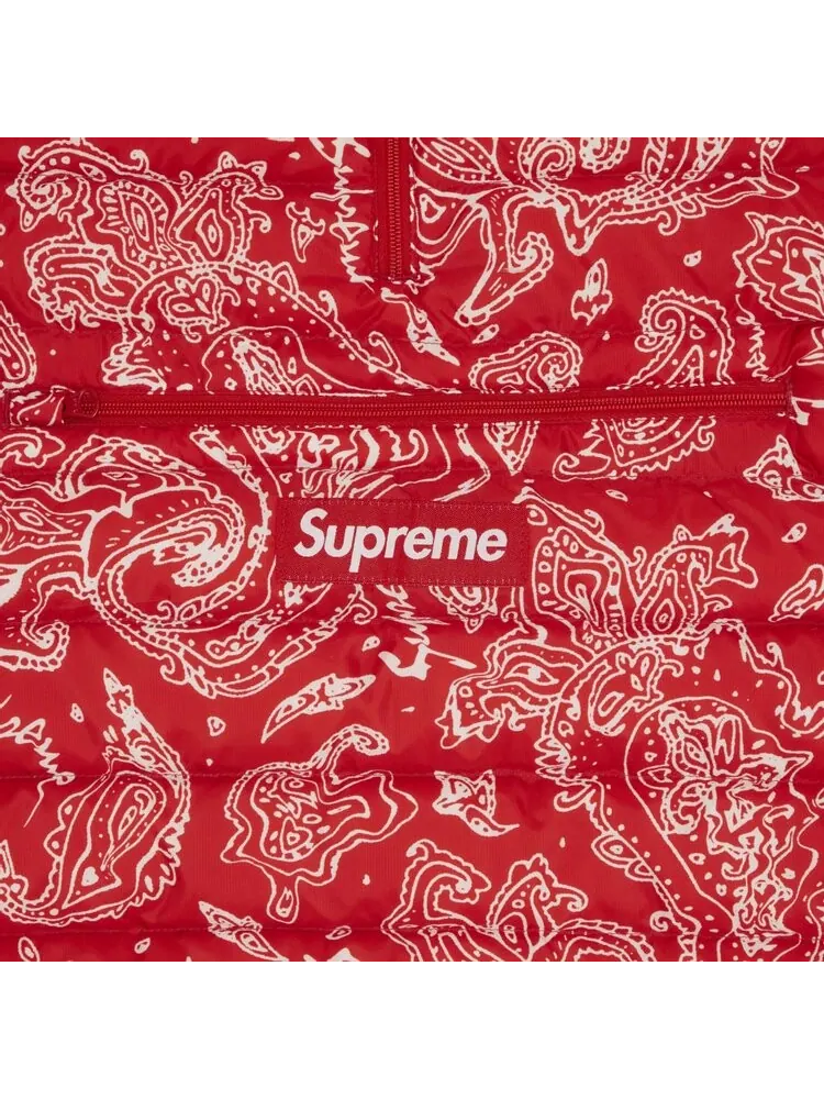 Пуловер Supreme Micro Down Half Zip Hooded Pullover 'Red Paisley' — изображение 3 из 3, красный