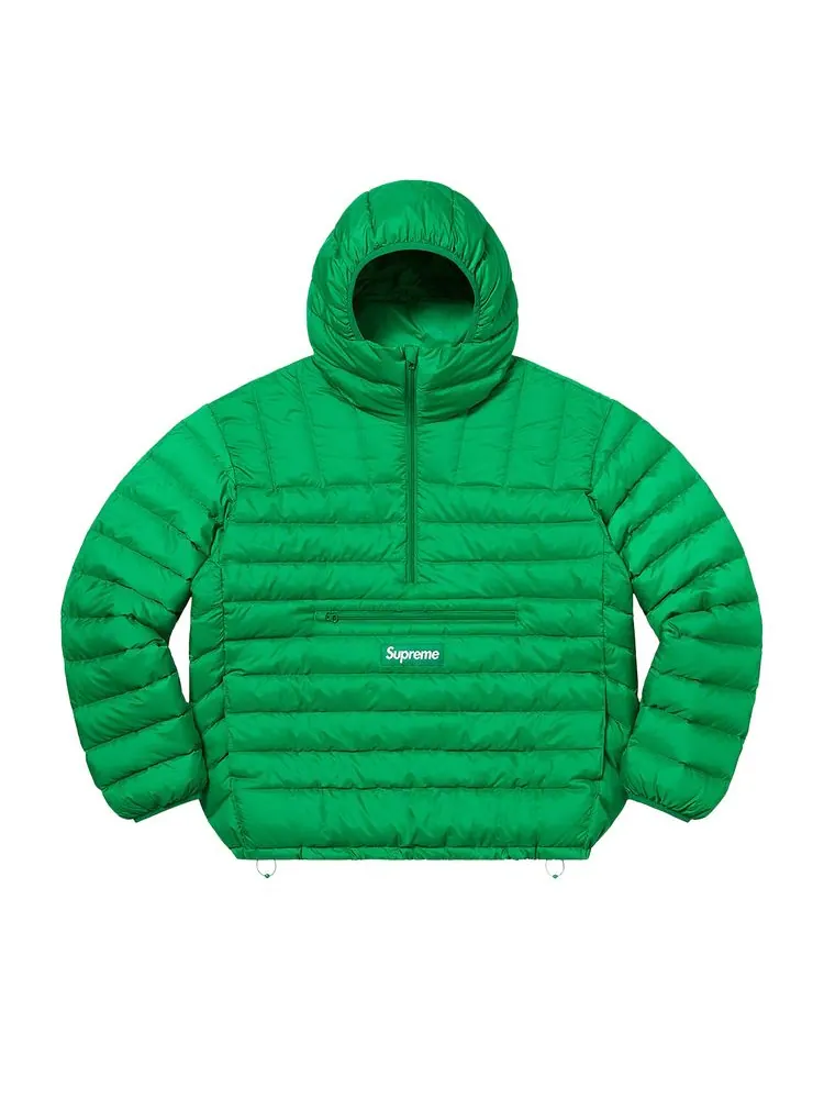 Пуловер Supreme Micro Down Half Zip Hooded Pullover 'Green' — изображение 1 из 3, зеленый
