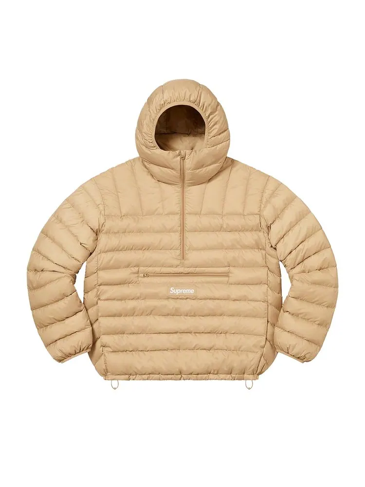 Пуловер Supreme Micro Down Half Zip Hooded Pullover 'Tan' — изображение 1 из 2, бежевый