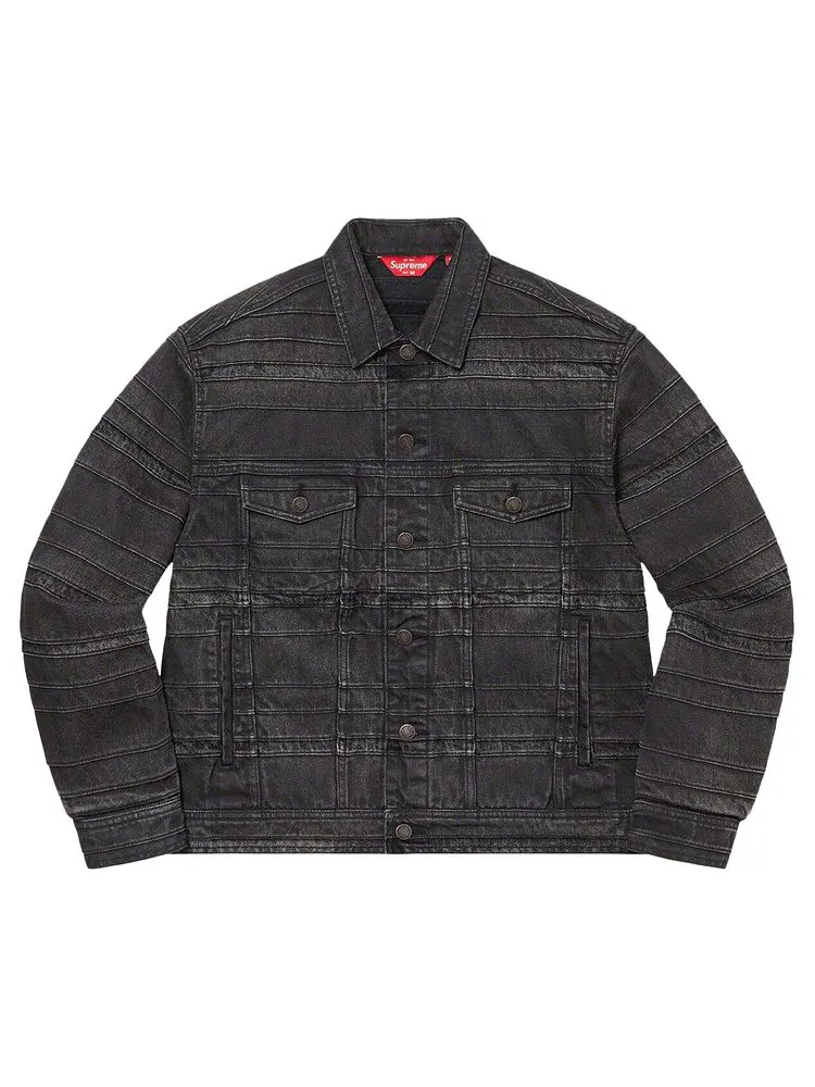 Куртка Supreme Layered Denim Trucker Jacket 'Black' — изображение 1 из 2, черный