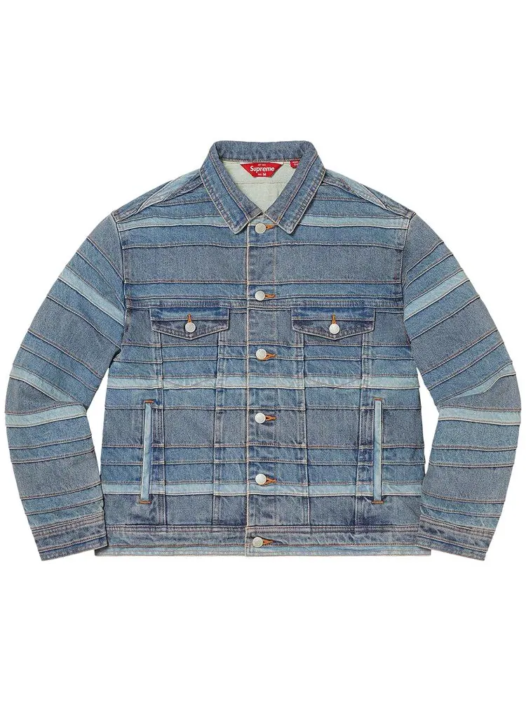 Куртка Supreme Layered Denim Trucker Jacket 'Washed Blue' — изображение 1 из 2, синий