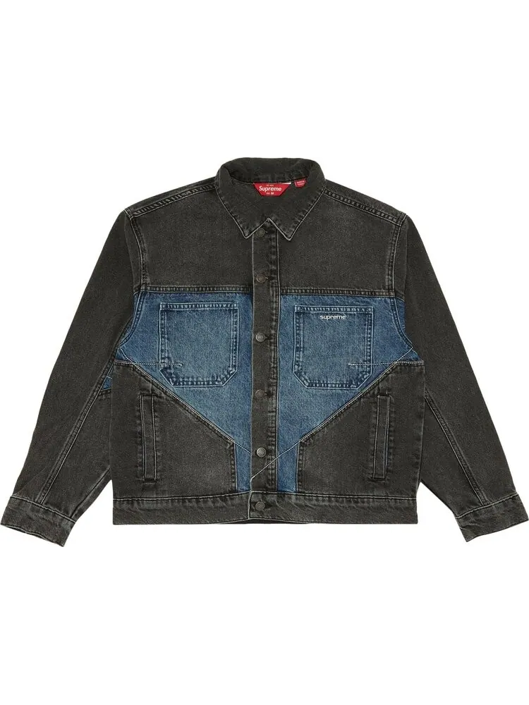 Куртка Supreme 2-Tone Paneled Denim Jacket 'Black' — изображение 1 из 3, черный