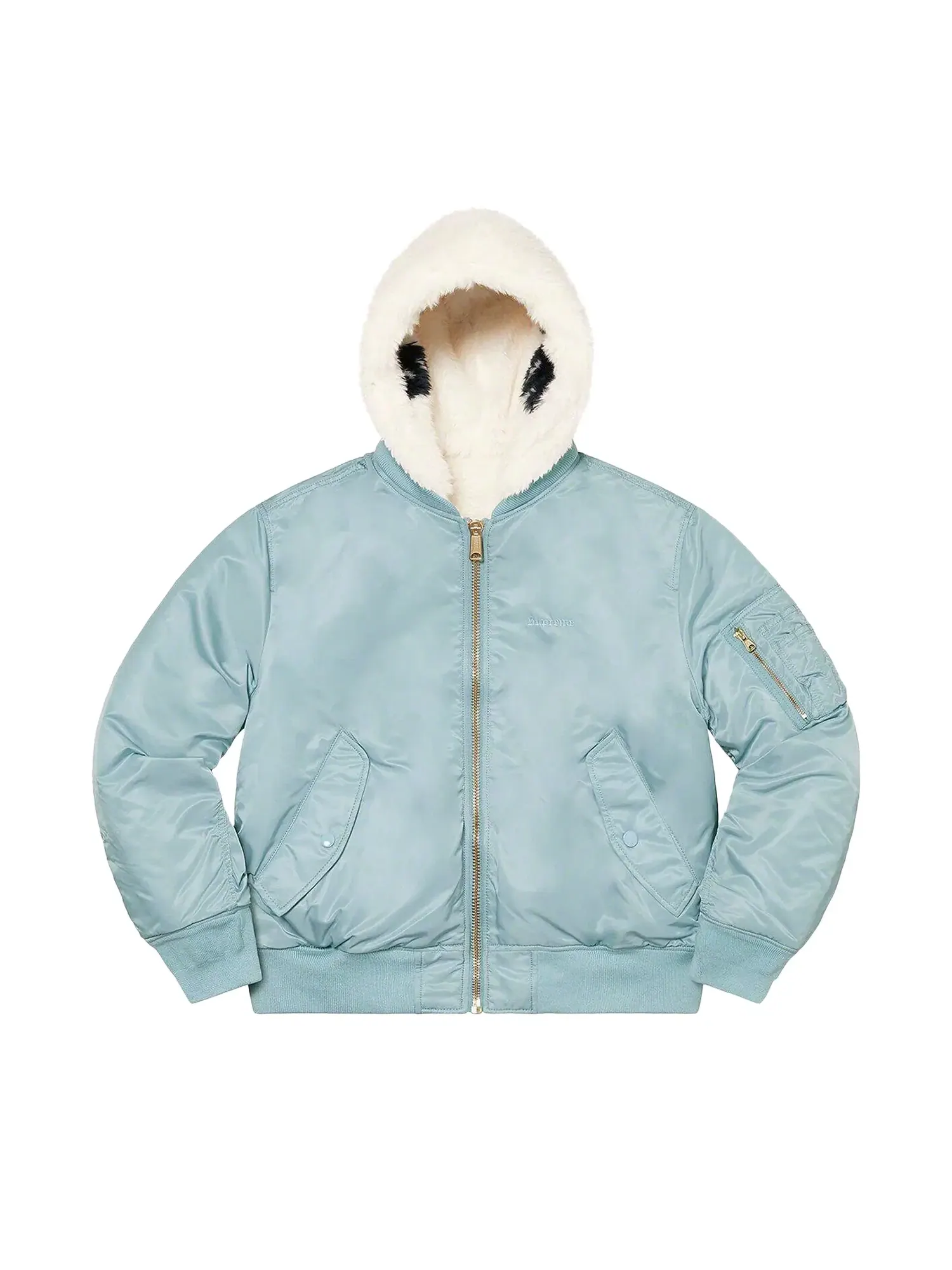 Куртка Supreme Faux Fur Reversible MA-1 — изображение 1 из 2, светлый синий