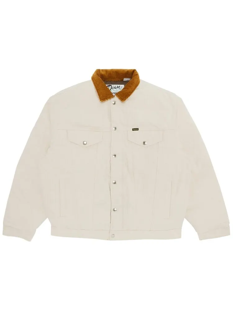 Куртка Supreme x Schott Canvas Down Trucker Jacket — изображение 1 из 2, бежевый