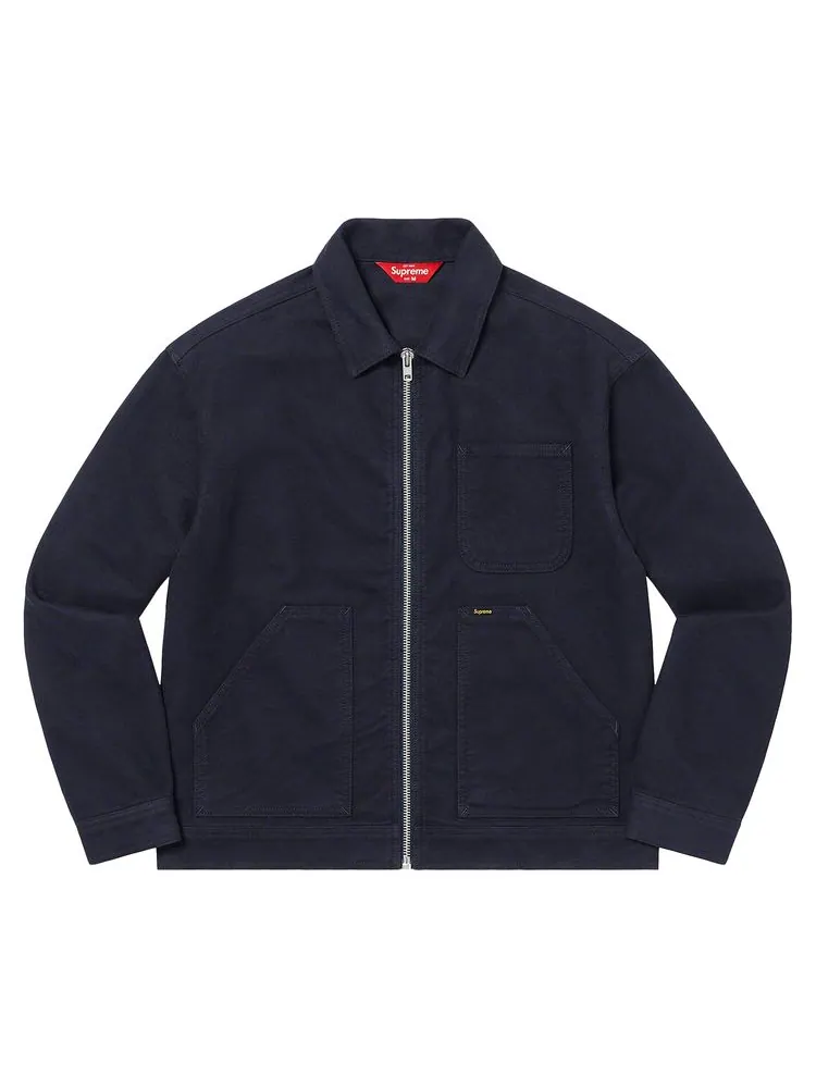 Куртка Supreme Moleskin Work Jacket 'Navy' — изображение 1 из 2, темно-синий