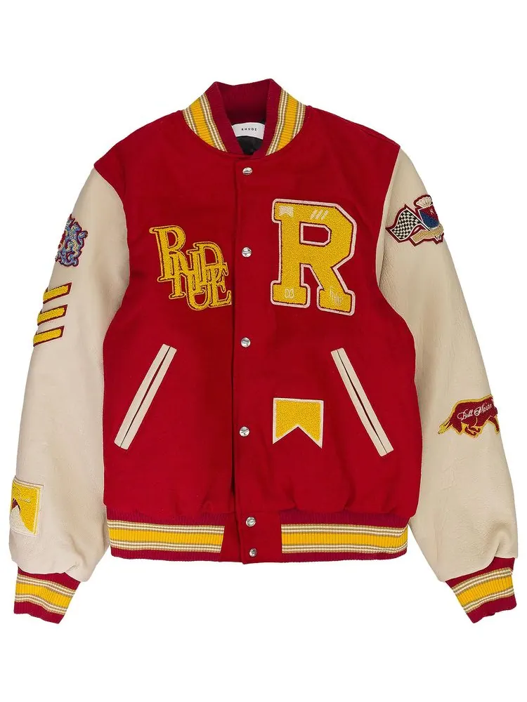 Куртка Rhude Bull Market Varsity Jacket 'Red/Cream'
