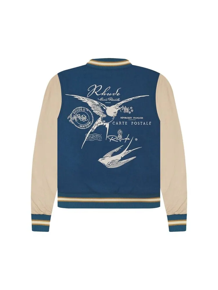 Куртка Rhude Sparrow Varsity 'Slate/Creme' — изображение 2 из 2, серый