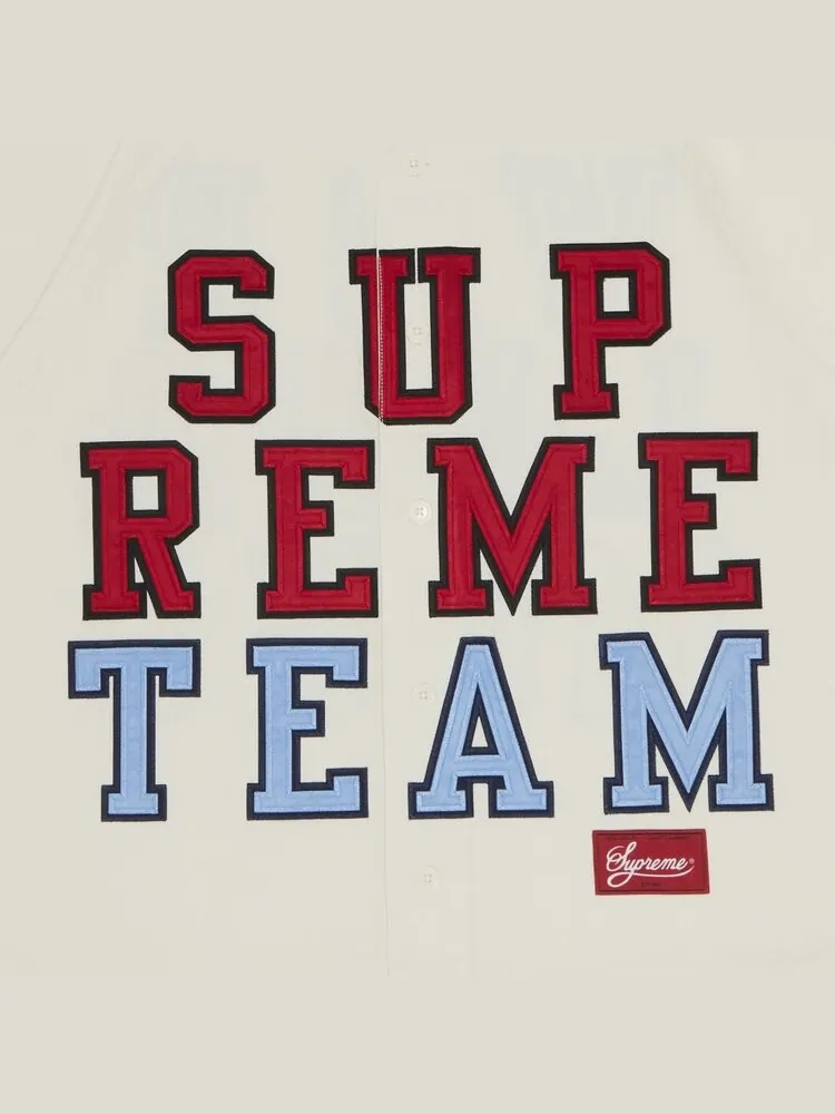 Футболка Supreme Denim Baseball Jersey 'White' — изображение 3 из 3, белый