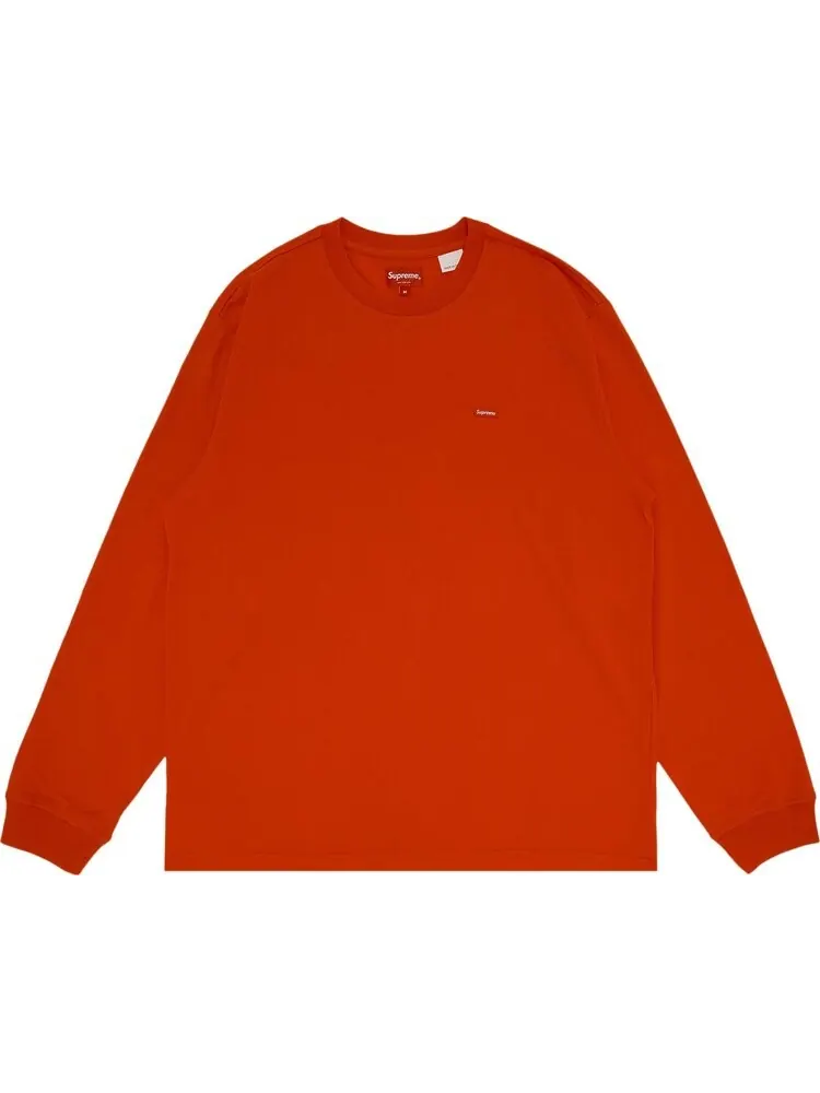 Лонгслив Supreme Small Box Long-Sleeve Tee 'Bright Orange' — изображение 1 из 3, оранжевый
