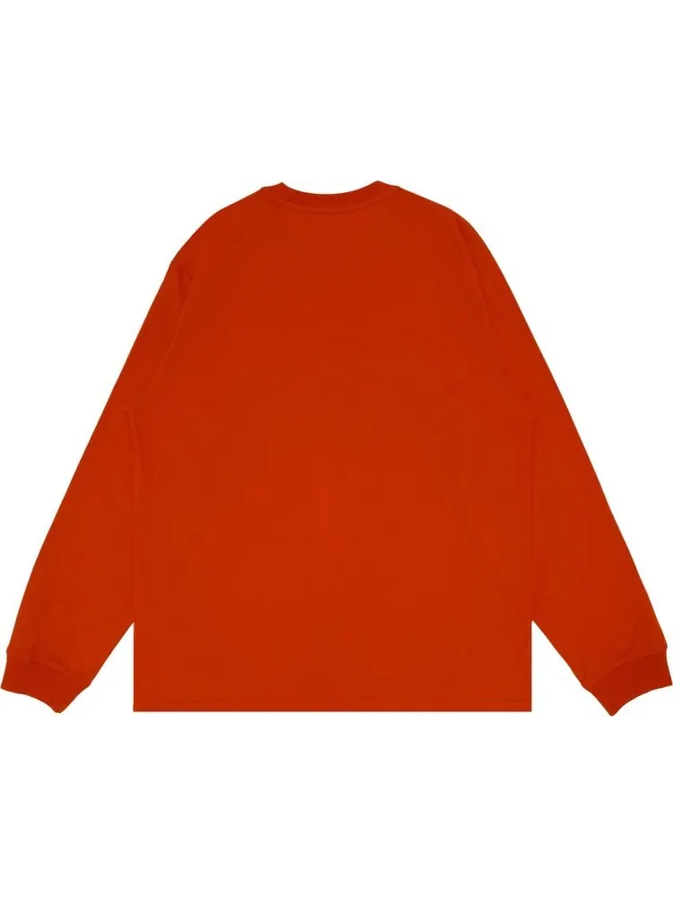 Лонгслив Supreme Small Box Long-Sleeve Tee 'Bright Orange' — изображение 2 из 3, оранжевый