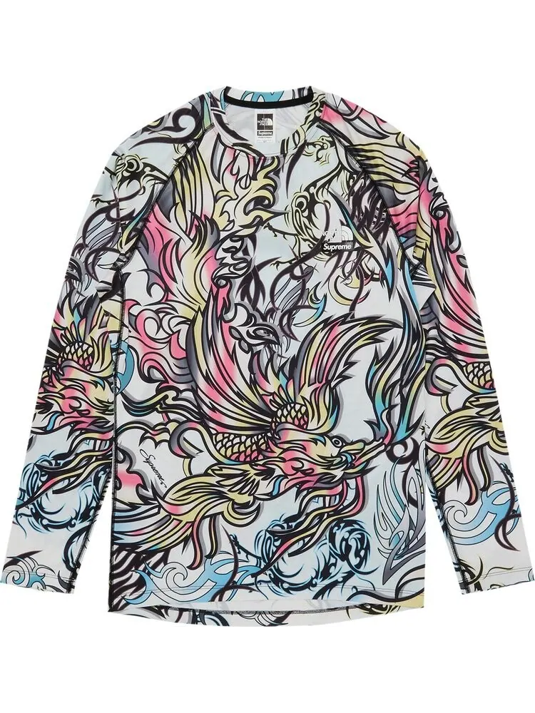 Лонгслив Supreme x The North Face Base Layer Long-Sleeve Top 'Multicolor Dragon' — изображение 1 из 3, мульти