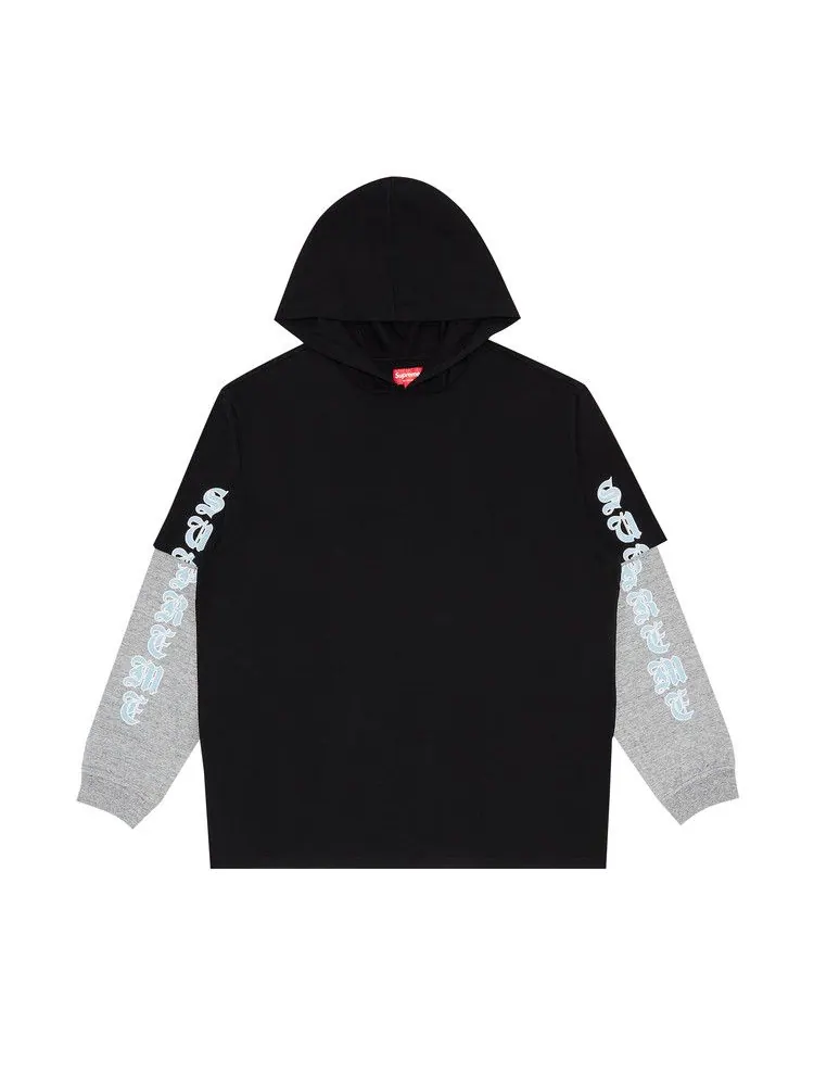 Худи Supreme Layered Hooded Long-Sleeve Top 'Black' — изображение 1 из 3, черный