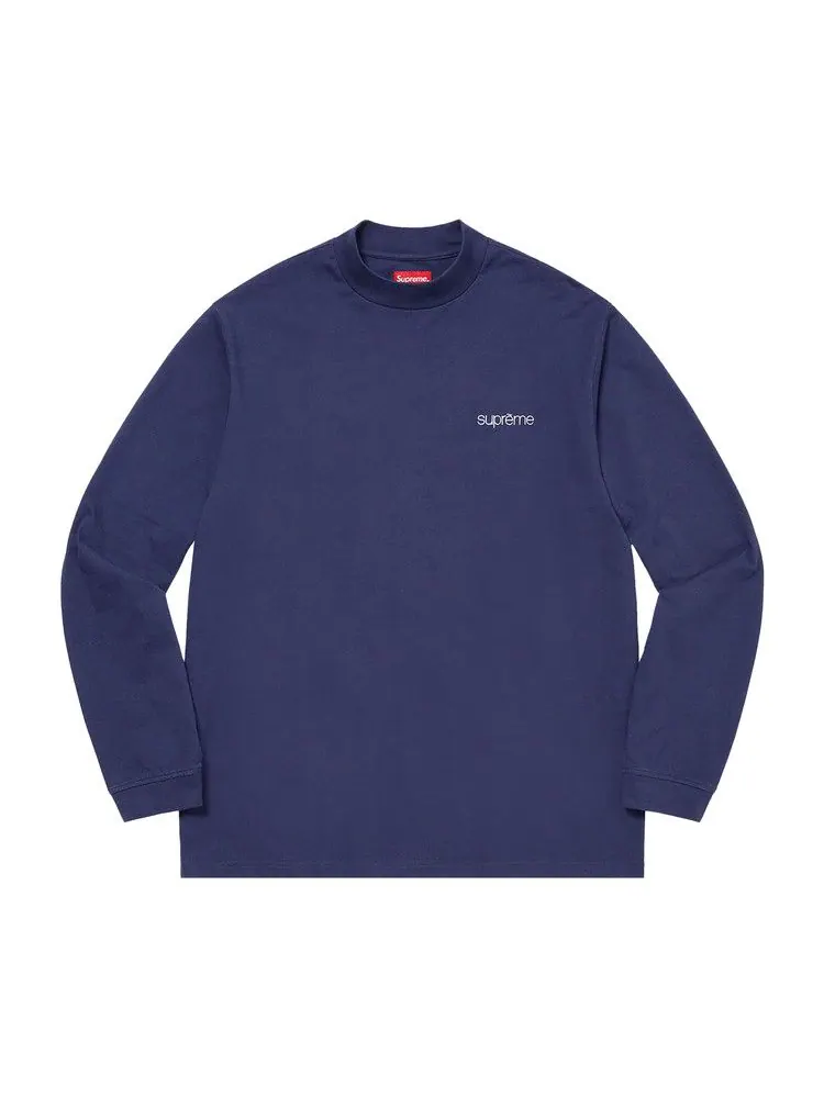 Топ Supreme Mock Neck Long-Sleeve Top — изображение 1 из 1, темный темно-синий