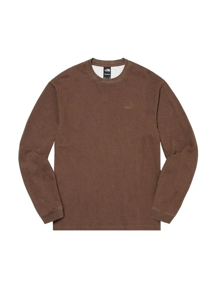 Топ Supreme x The North Face Pigment Printed Long-Sleeve Top Brown — изображение 1 из 1, коричневый