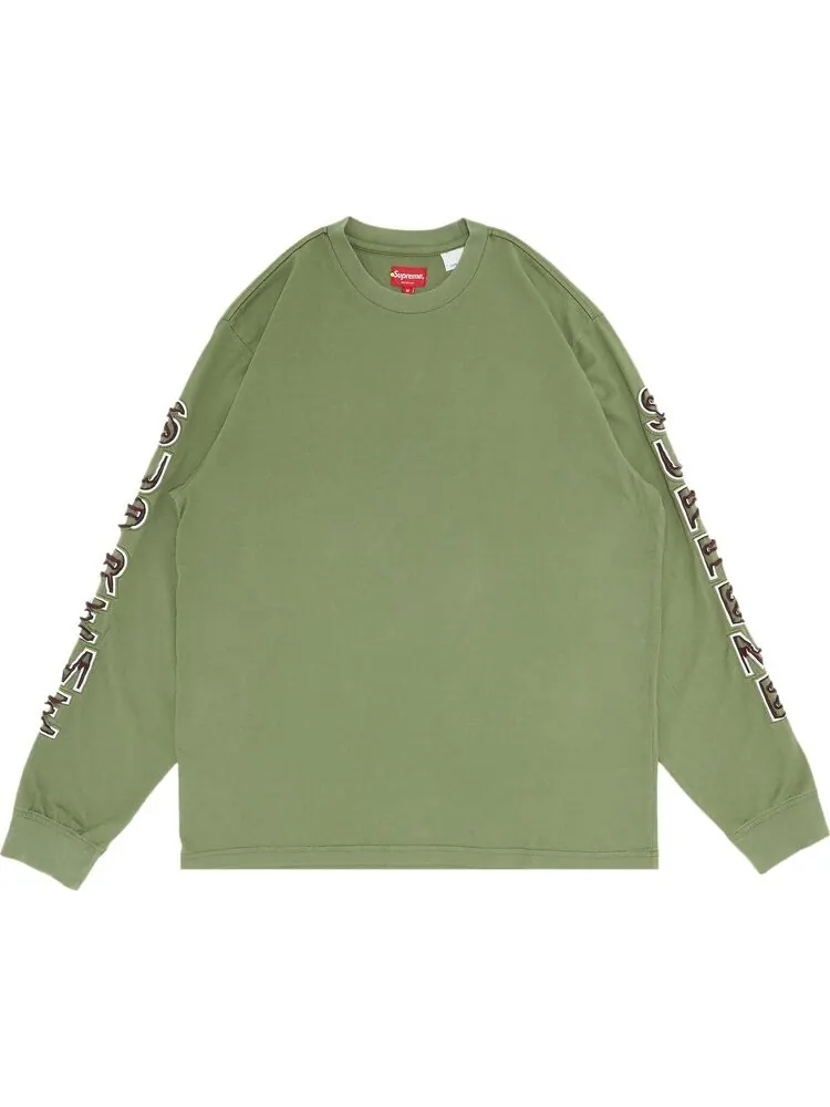 Лонгслив Supreme Cut Out Long-Sleeve Top 'Olive' — изображение 1 из 3, зеленый