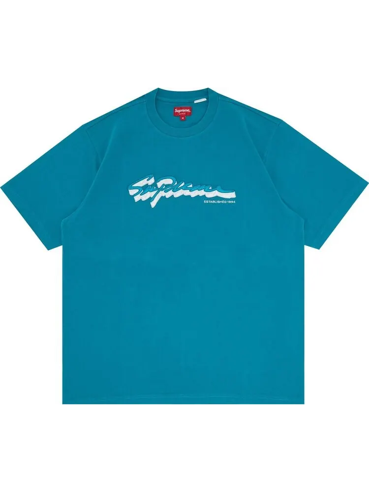 Футболка Supreme Shadow Script Short-Sleeve Top 'Teal' — изображение 1 из 3, бирюзовый