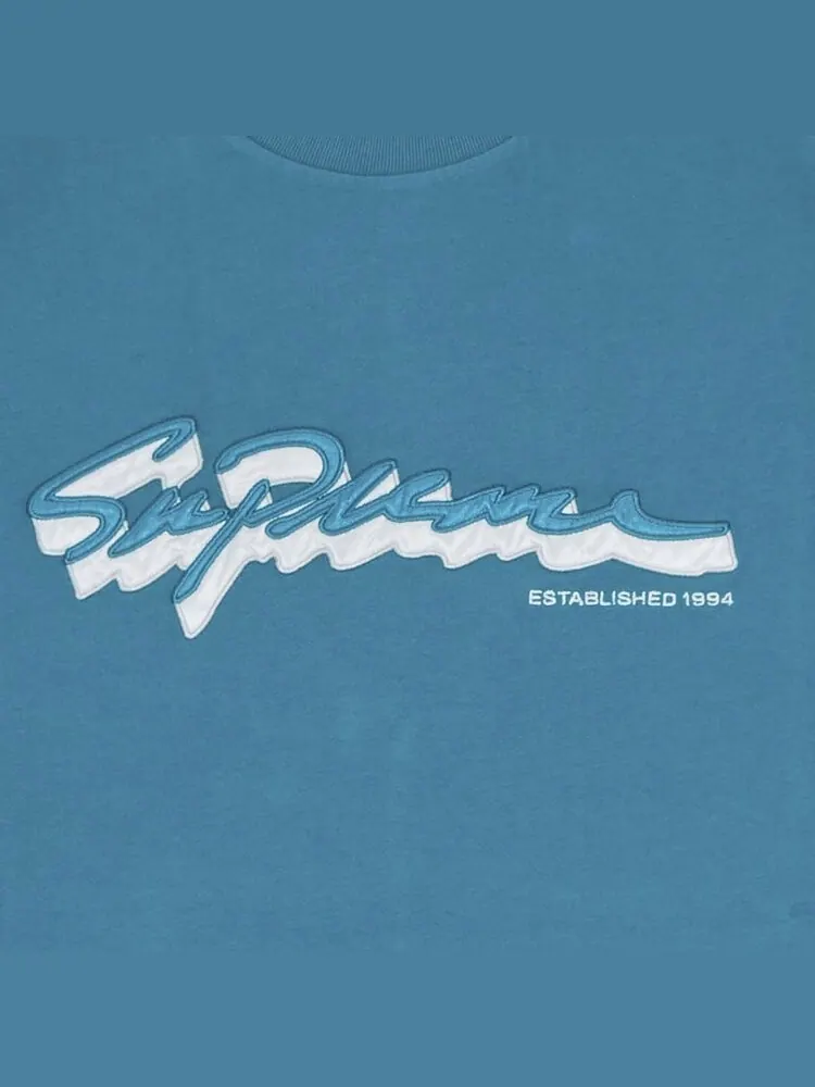 Футболка Supreme Shadow Script Short-Sleeve Top 'Teal' — изображение 3 из 3, бирюзовый