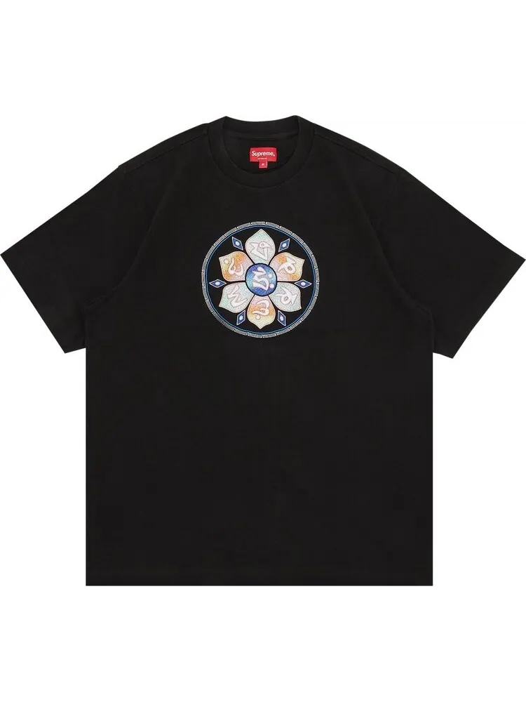 Футболка Supreme Lotus Short-Sleeve Top 'Black' — изображение 1 из 3, черный