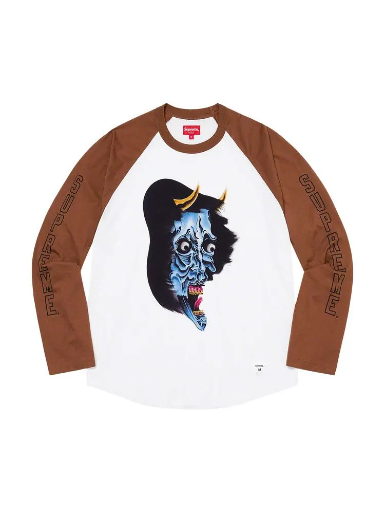 Лонгслив Supreme Demon Raglan Long-Sleeve Top 'White' — изображение 1 из 1, белый
