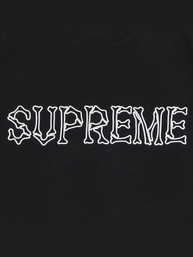 Футболка Supreme Bones Short-Sleeve Top 'Black' — изображение 3 из 3, черный