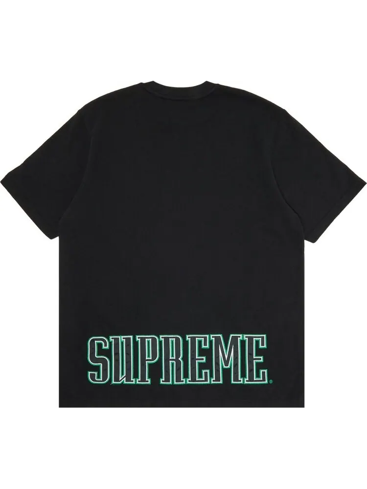 Футболка Supreme Contrast Appliqué Short-Sleeve Top 'Black' — изображение 2 из 3, черный