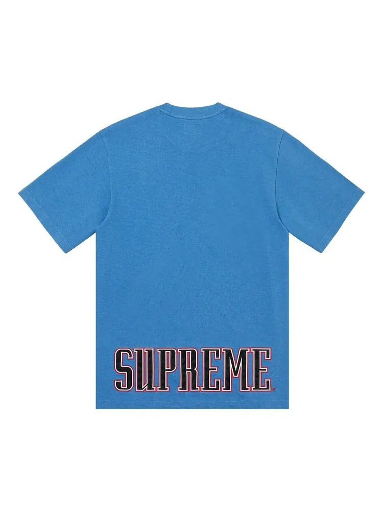Топ Supreme Contrast Appliqué Short-Sleeve Top Light Blue — изображение 2 из 2, светлый синий
