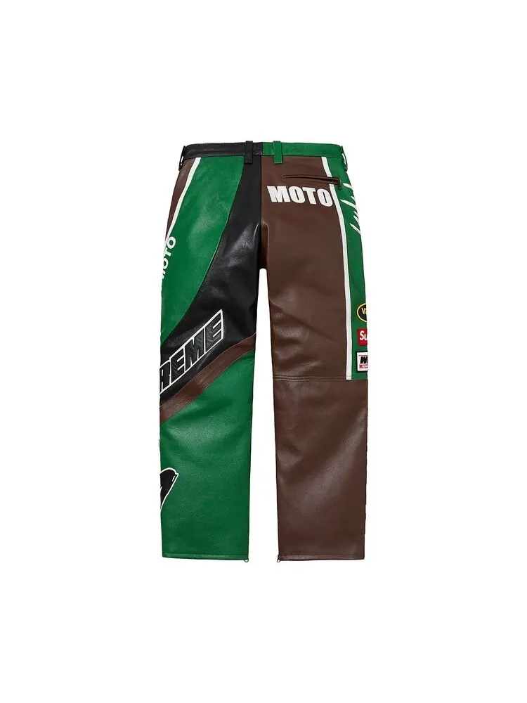 Брюки Supreme x Yohji Yamamoto x Vanson Leathers Split Pant Green — изображение 2 из 2, зеленый