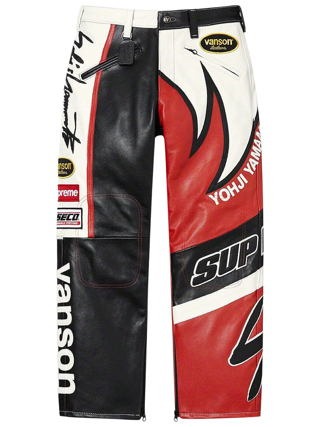 Брюки Supreme x Yohji Yamamoto x Vanson Leathers Split Pant 'White' — 1