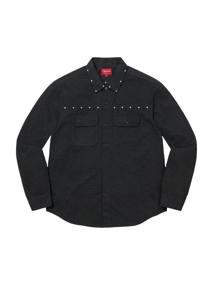 Рубашка Supreme Studded Work Shirt 'Black' — изображение 1 из 1, черный