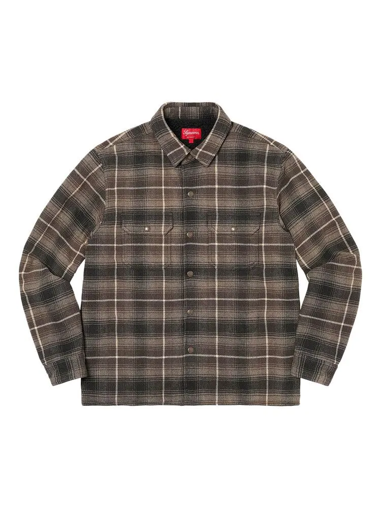 Рубашка Supreme Shearling Lined Flannel Shirt