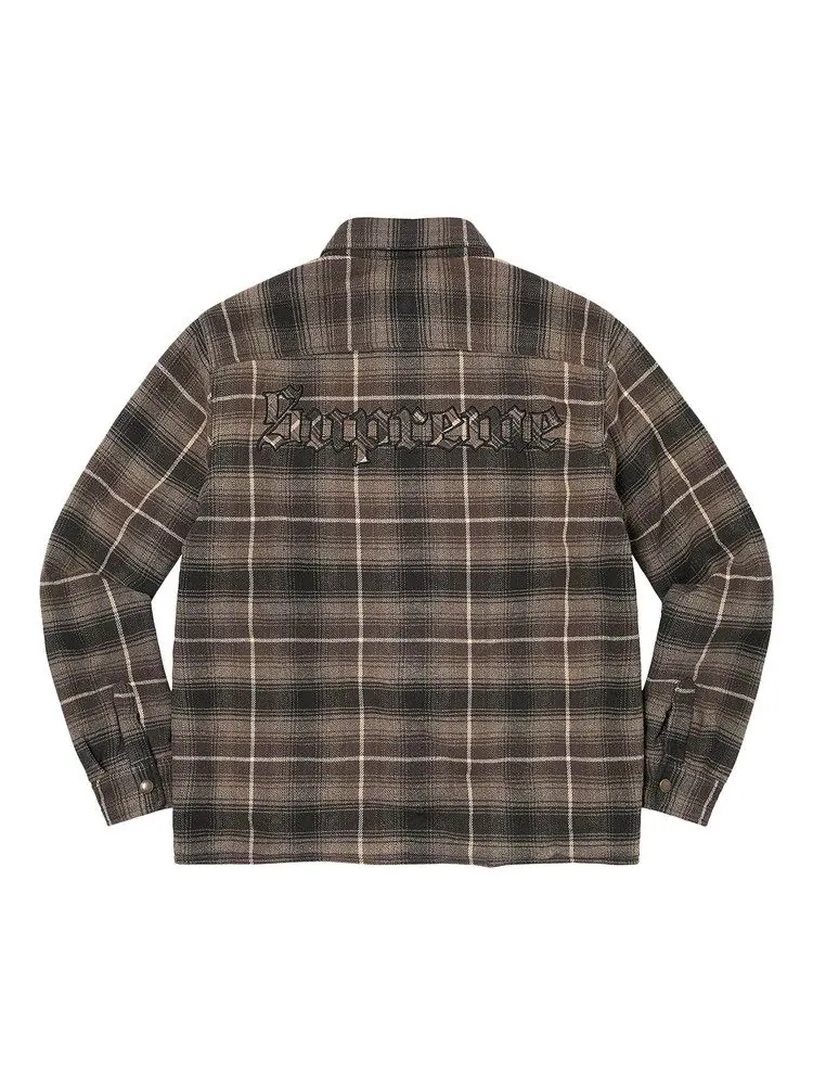 Рубашка Supreme Shearling Lined Flannel Shirt — изображение 2 из 3, черный