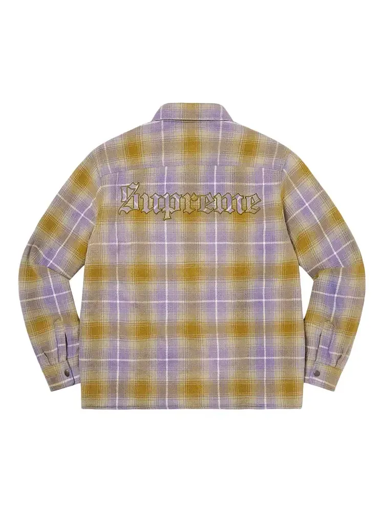 Фланелевая рубашка Supreme с подкладкой из овчины — изображение 2 из 2, оливковый