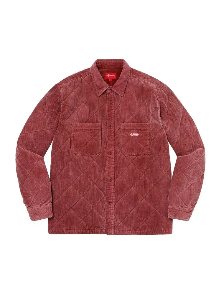 Рубашка Supreme Quilted Corduroy Shirt Rust