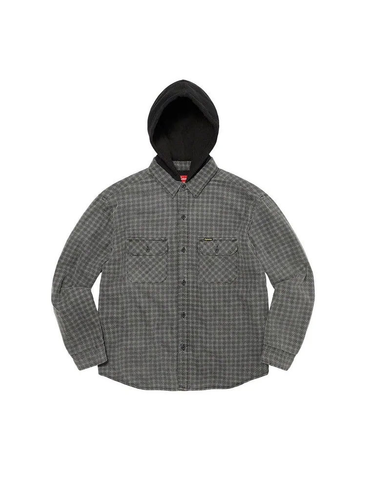 Рубашка Supreme Houndstooth Flannel Hooded Shirt