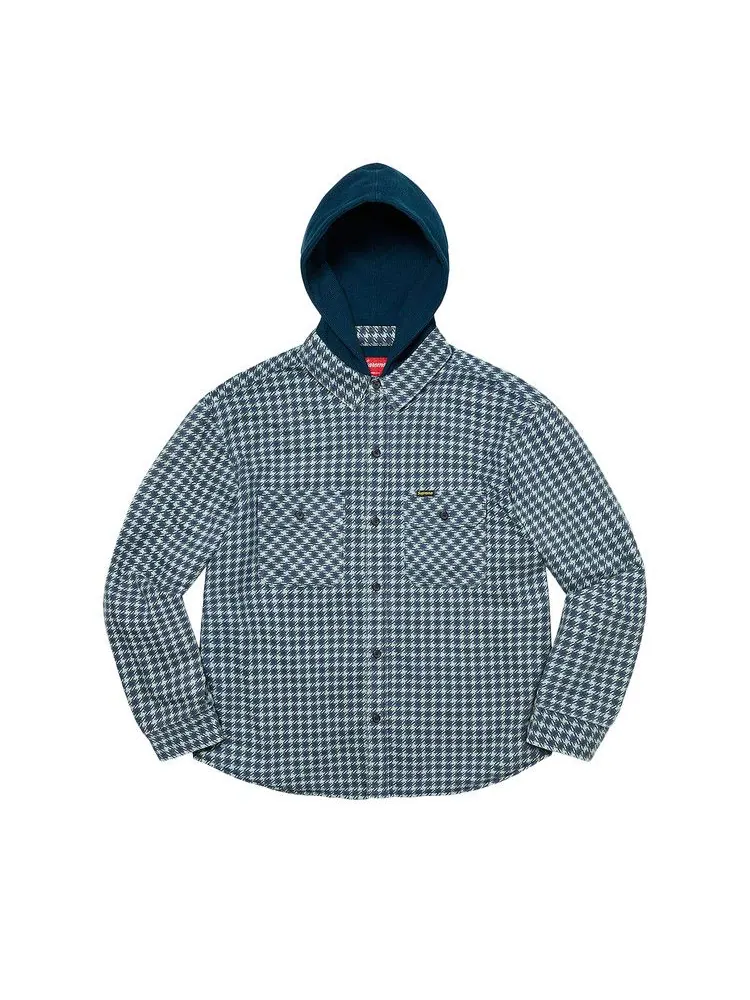 Рубашка Supreme Houndstooth Flannel Hooded Shirt