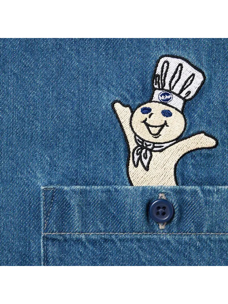 Рубашка Supreme Doughboy Short-Sleeve Work Shirt 'Denim' — изображение 3 из 3, синий