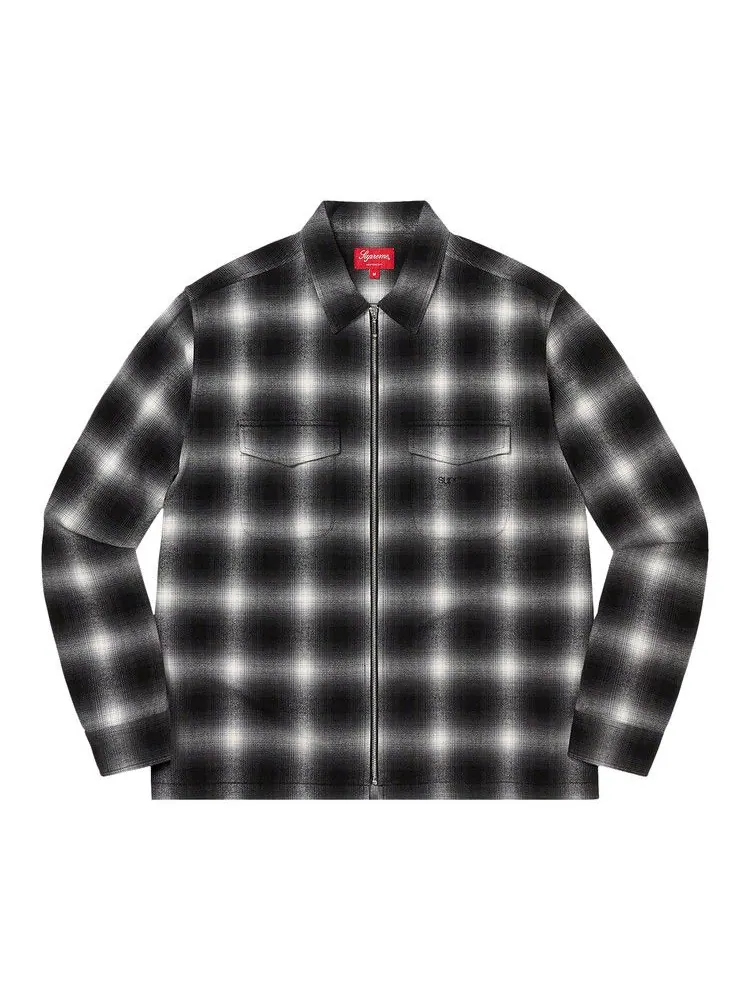 Рубашка Supreme Shadow Plaid Flannel Zip Up Shirt