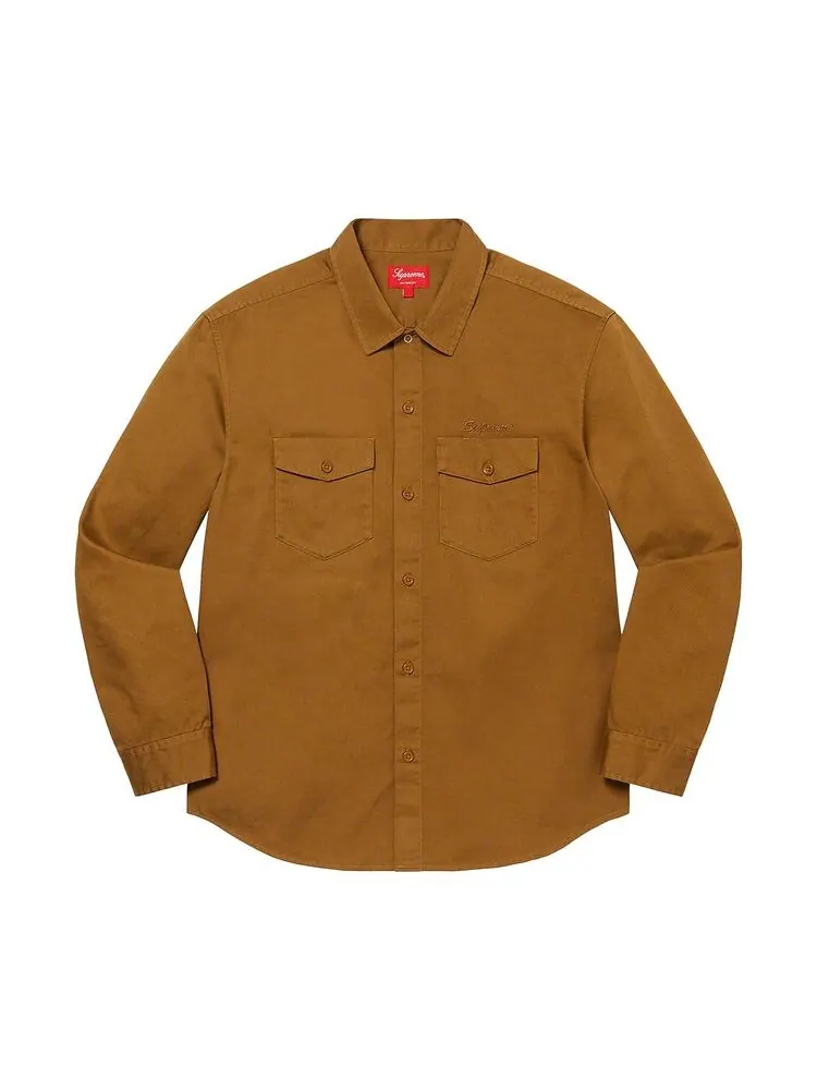 Рубашка Supreme x Raymond Pettibon Work Shirt Washed Brown