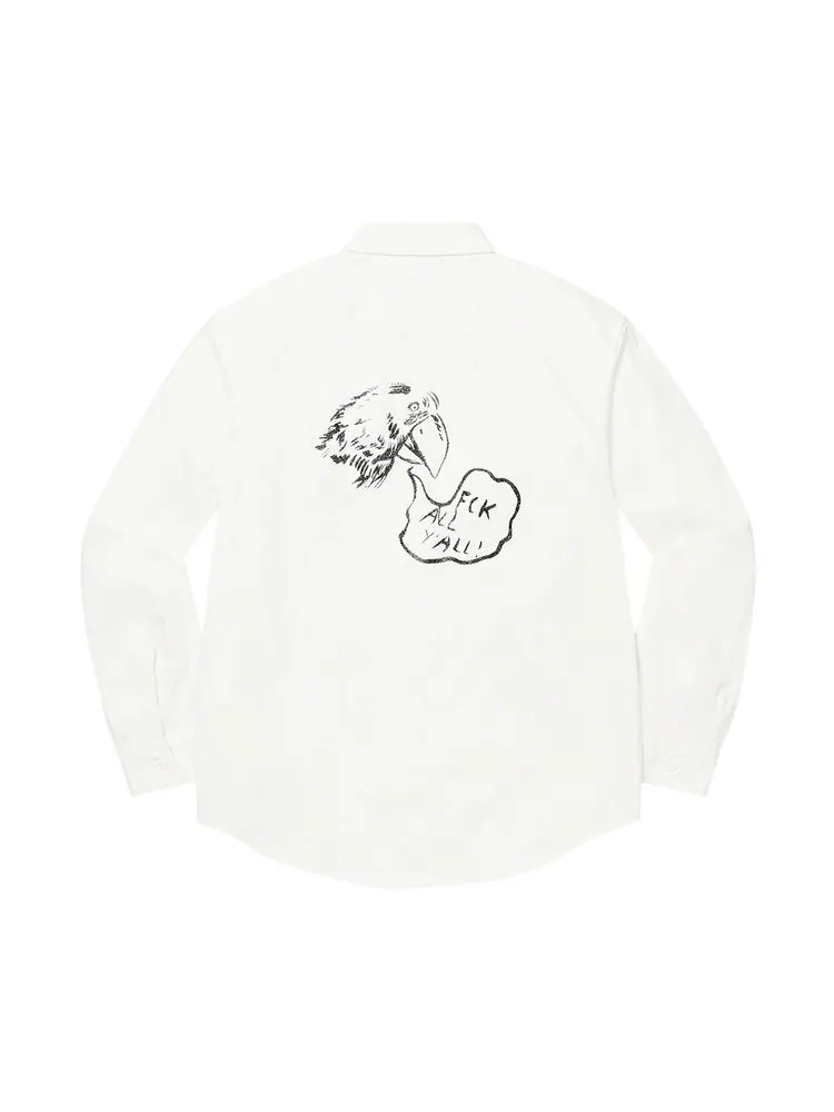 Рубашка Supreme x Raymond Pettibon Work Shirt White — изображение 2 из 2, белый